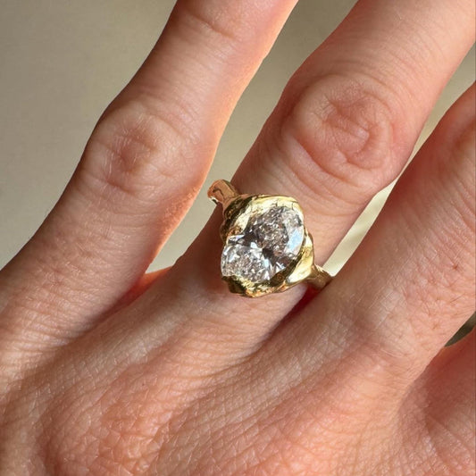 Antique Vintage Oval Cut Half Bezel Moissanite Engagement Ring Solid Gold Unique Wedding Ring Art Deco Anniversary Ring For Women
