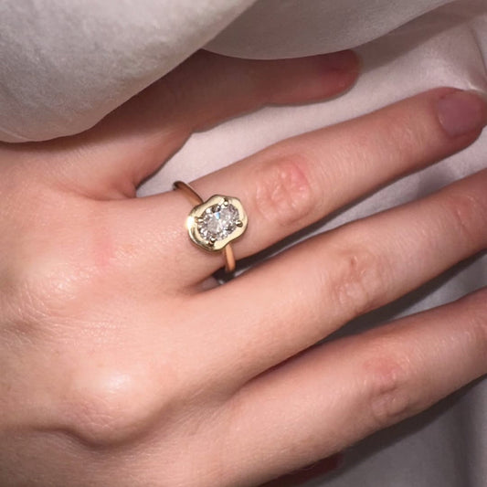Oval Cut Bezel Set Moissanite Engagement Ring Solitaire Unique Wedding Ring Total  Diamond
