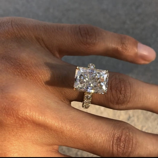 Radiant Cut Moissanite  Diamond Engagement Ring