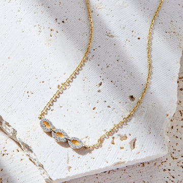 0.44 TCW Round Moissanite Diamond Gold Necklace, Minimalist Halo Station Pendant, Dainty Anniversary Gift Jewelry