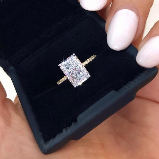 Radiant Cut Lab Grown Diamond Ring Radiant Engagement Ring  Wedding Ring Solitaire Ring Anniversary Ring For Women