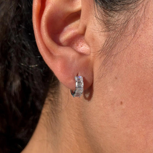 0.80 TCW Emerald Cut Lab Grown Earring Gift For Her