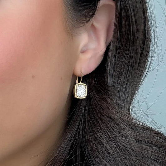 3.00 TCW Elongated Cushion Cut Lab Grown Diamond Leverback Drop Earrings Elegant Gift